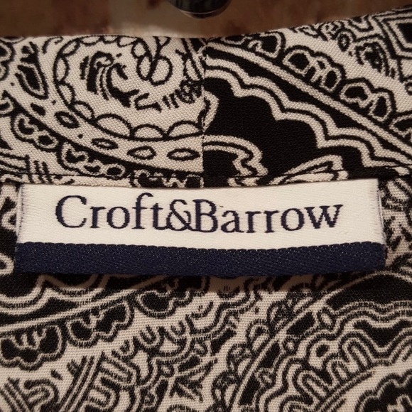 CROFT & Barrow Paisley Button Down Top - Picture 7 of 11